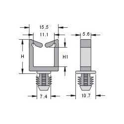 BWS-1112 Uchwyt kablowy wciskany, h=18.3 mm