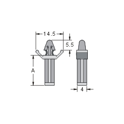 PS-10 Dystans do płytek PCB, jednostronny zatrzask, 9.6 mm